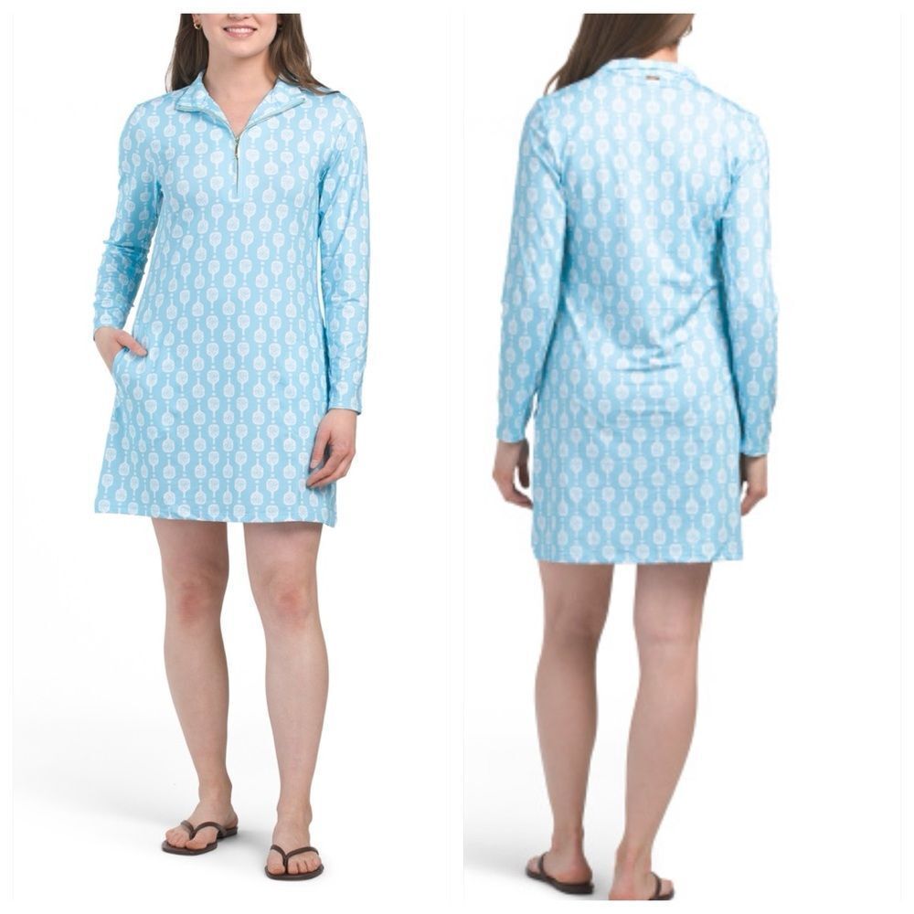 Cabana life Dress Womens Sz XL pickleball UPF 50+ UV protection 1/4 Zip Sport